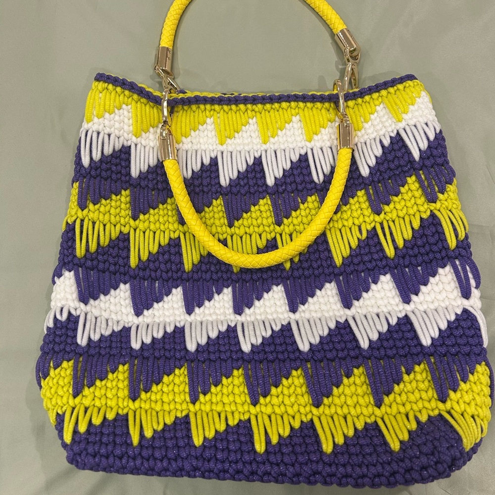 Vibrant Yellow and Purple Tote Bag